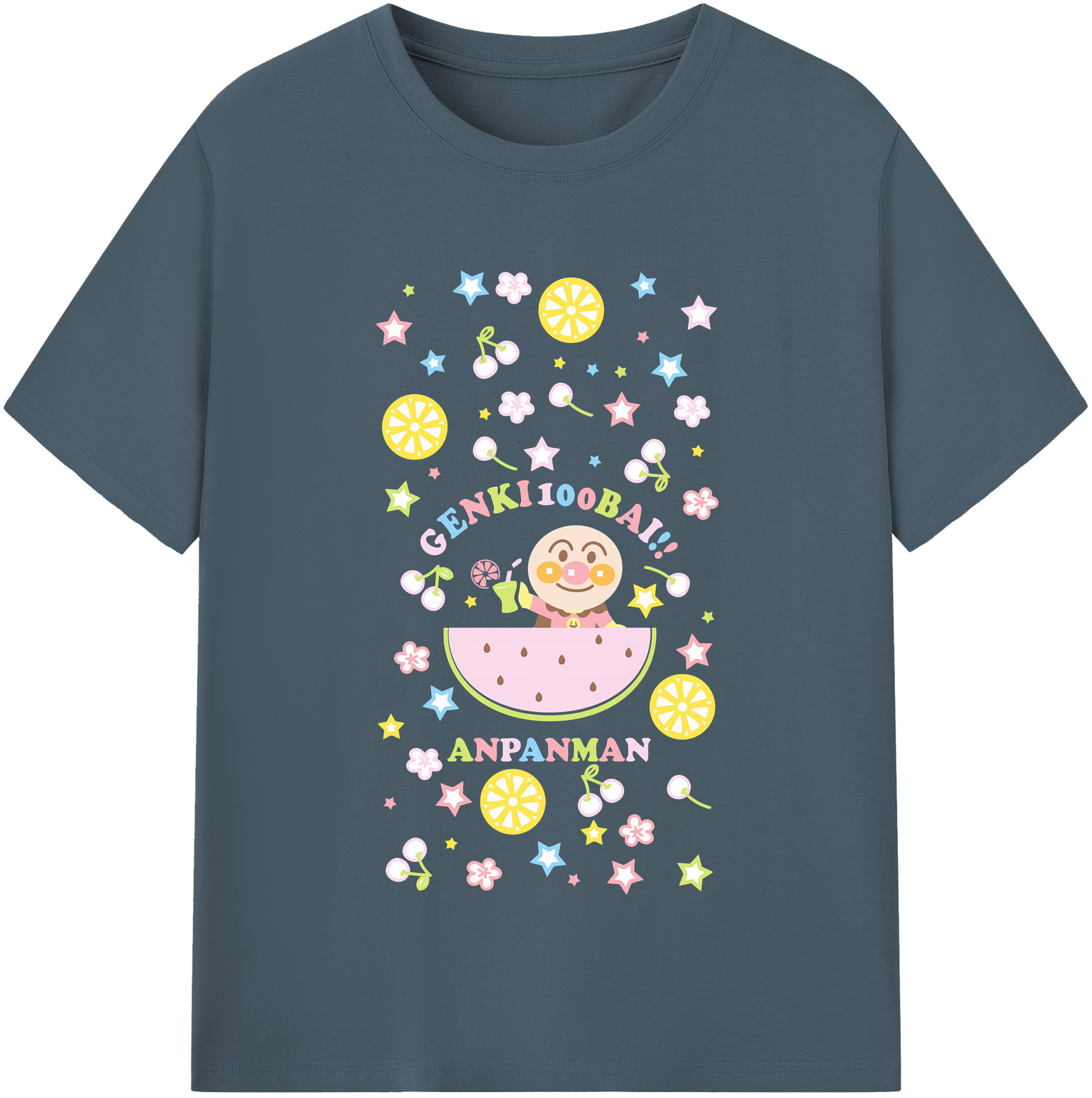 （画像用） アンパンマン Anpanman 綿100％半袖Tシャツ（フロントプリント）